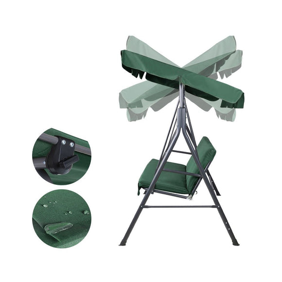 Gardeon Outdoor Swing Chair Garden Chair Bench Furniture Canopy 3 Seater Green - RnR Galore