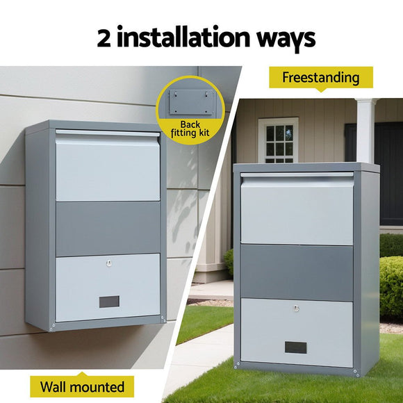 Gardeon Parcel Letterbox Drop Box Package Grey - RnR Galore