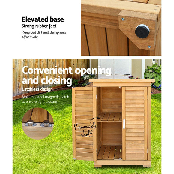 Gardeon Portable Wooden Garden Storage Cabinet - RnR Galore