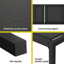 Gardeon Sun Lounge Outdoor Lounger Aluminium Folding Beach Chair Wheels Black - RnR Galore