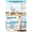 Gardeon Sun Lounger Folding Chaise Lounge Chair Wheels Patio Outdoor Furniture - RnR Galore