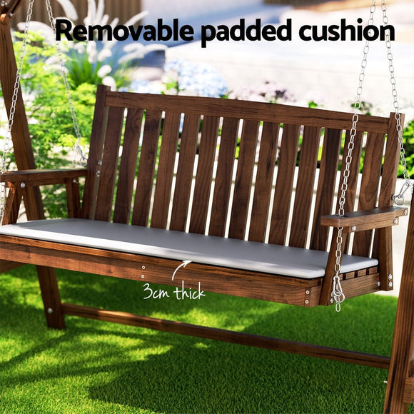Gardeon Wooden Swing Chair Garden Bench Canopy 3 Seater Outdoor Furniture - RnR Galore