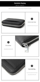 Genuine Leather RFID Blocking Accordion Card Holder & Coin Purse - Large Capacity Zip Wallet(green) - RnR Galore