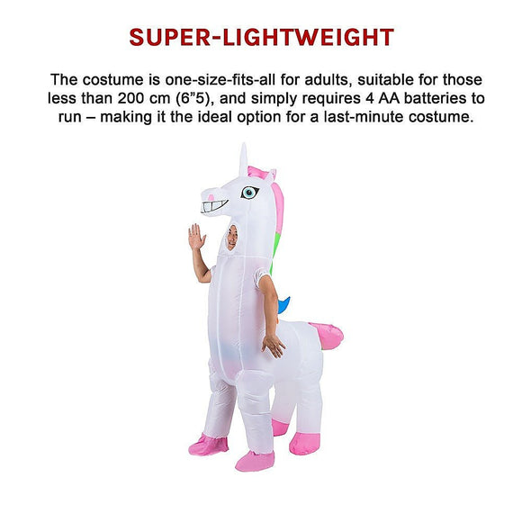 Giant Unicorn Fancy Dress Fan Inflatable Costume Suit - RnR Galore