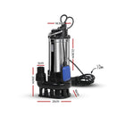 Giantz 2000W Submersible Dirty Water Pump Bore Tank Well Steel Automatic - RnR Galore
