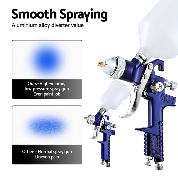 Giantz 2PC HVLP Spray Gun Paint Gun Gravity Feed 0.8mm 1.4,mm Nozzles Included - RnR Galore