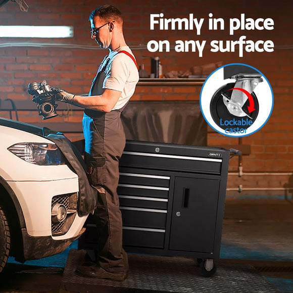 Giantz 6 Drawer Tool Box Chest Cabinet Toolbox Storage Garage Organiser Wheels - RnR Galore