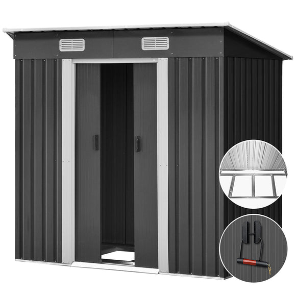 Giantz Garden Shed 1.94x1.21M w/Metal Base Sheds Outdoor Storage Tool Steel House Sliding Door - RnR Galore