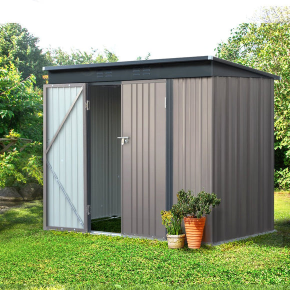 Giantz Garden Shed 2.31x1.31M Sheds Outdoor Storage Tool Metal Workshop Shelter Double Door - RnR Galore