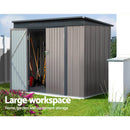 Giantz Garden Shed 2.31x1.31M Sheds Outdoor Storage Tool Metal Workshop Shelter Double Door - RnR Galore