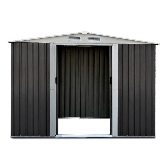 Giantz Garden Shed 2.58x2.07M Sheds Outdoor Storage Workshop Metal Shelter Sliding Door - RnR Galore