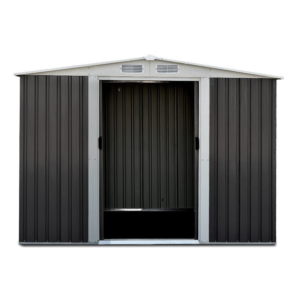 Giantz Garden Shed 2.58x2.07M w/Metal Base Sheds Outdoor Storage Double Door Tool - RnR Galore