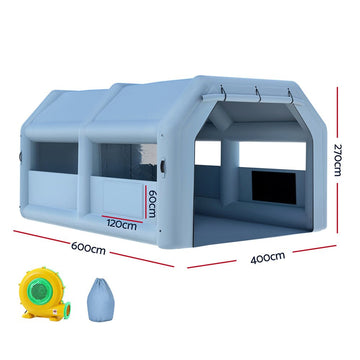 Giantz Inflatable Spray Booth 6X4M Car Paint Tent Filter System Blower - RnR Galore