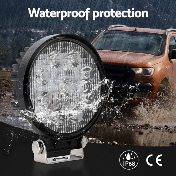 Giantz Pair LED Driving Lights 4.5 Inch Flood Spot Lights Car Truck SUV 12V 24V - RnR Galore