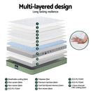 Giselle 25cm Memory Foam Mattress Dual Layer Zipper Cover Cool Charcoal Foam Mattresses Double - RnR Galore