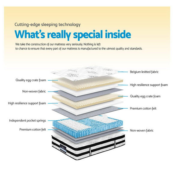 Giselle Bedding 34cm Mattress Euro Top Pocket Spring Double - RnR Galore