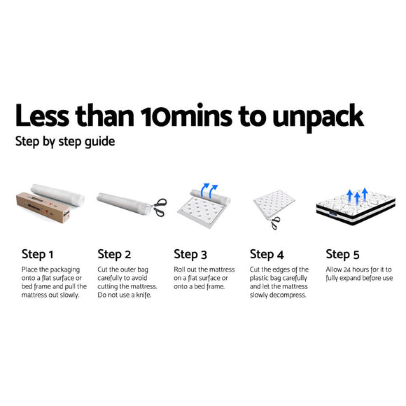 Giselle Bedding 34cm Mattress Euro Top Pocket Spring Super King - RnR Galore