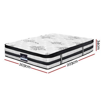 Giselle Bedding 34cm Mattress Euro Top Pocket Spring Super King - RnR Galore