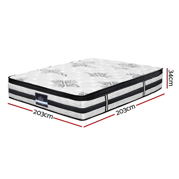 Giselle Bedding 34cm Mattress Euro Top Pocket Spring Super King - RnR Galore