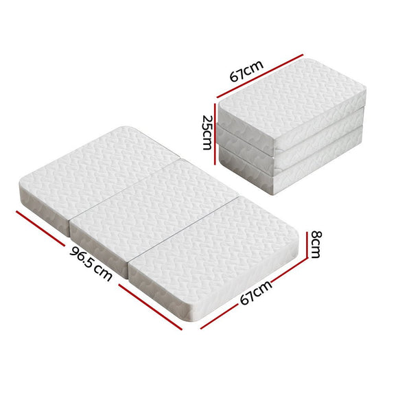 Giselle Bedding Foldable Mattress Folding Foam Cot Bed White - RnR Galore
