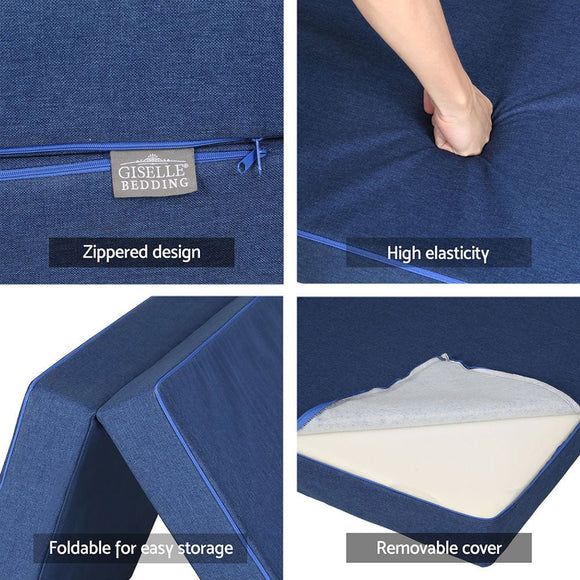 Giselle Bedding Foldable Mattress Folding Foam Single Blue - RnR Galore