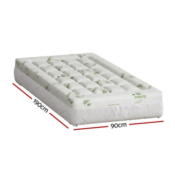 Giselle Bedding Mattress Topper Pillowtop Bamboo 7.5cm Single - RnR Galore