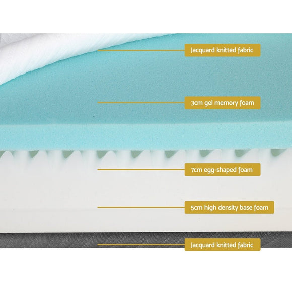 Giselle Bedding Memory Foam Mattress Bed Cool Gel Non Spring 15cm King - RnR Galore