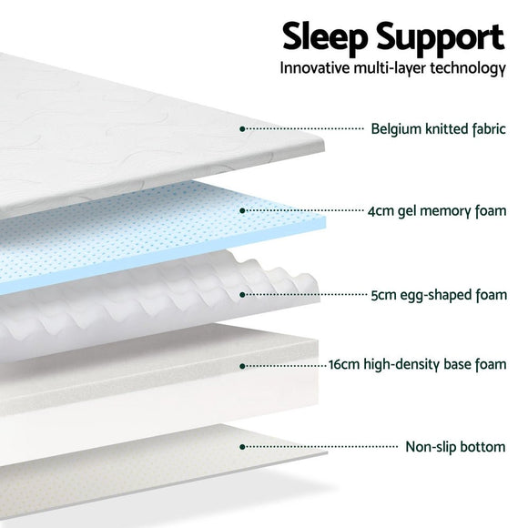 Giselle Bedding Memory Foam Mattress Bed Cool Gel Non Spring 25cm Double - RnR Galore