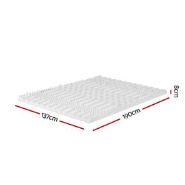 Giselle Bedding Memory Foam Mattress Topper 7 - Zone Airflow Pad 8cm Double White - RnR Galore