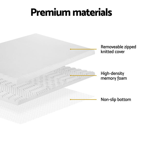 Giselle Bedding Memory Foam Mattress Topper 7 - Zone Airflow Pad 8cm King White - RnR Galore