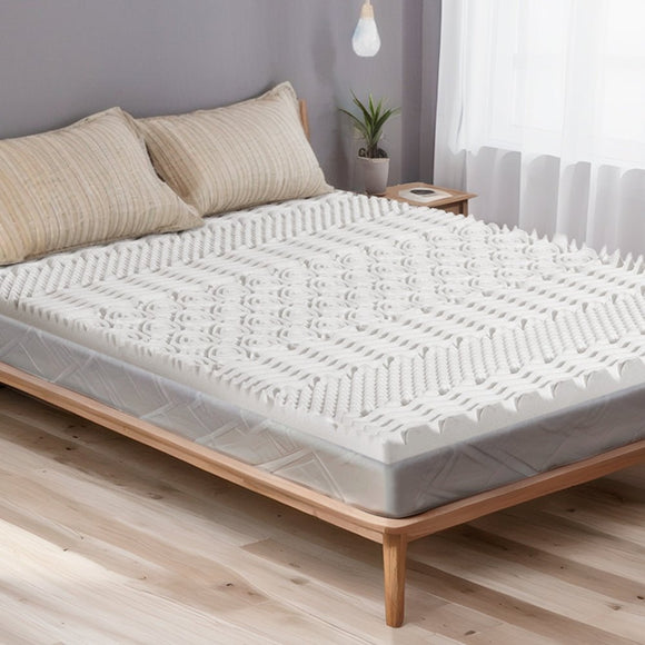 Giselle Bedding Memory Foam Mattress Topper 7 - Zone Airflow Pad 8cm Single White - RnR Galore