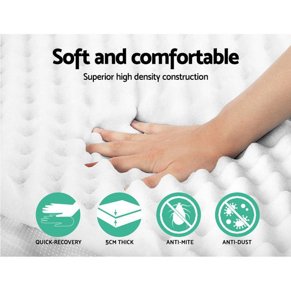 Giselle Bedding Memory Foam Mattress Topper Egg Crate 5cm Single - RnR Galore