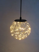 Glass LED Lighting Pendant Light w/ Timer Hanging Lantern Lamp - Round - RnR Galore