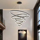 Gold 4 Rings Minimalist LED Pendant Light Adjustable Circular Chandelier - RnR Galore