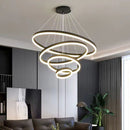 Gold 4 Rings Minimalist LED Pendant Light Adjustable Circular Chandelier - RnR Galore