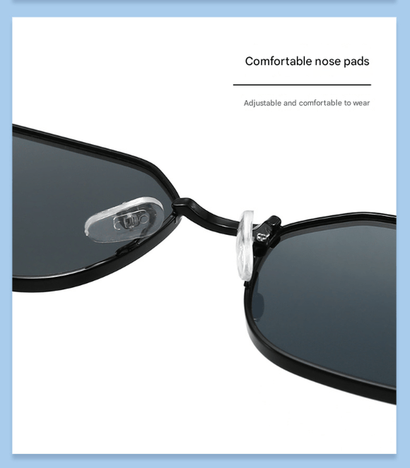 Gold Frame and Brown Lenses Modern Retro Geometric Sunglasses - Chic Metal Frame with UV400 Lenses and Black PU Leather Protective Case - RnR Galore