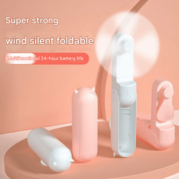 Green 2 - in - 1 Foldable Mini Fan & Power Bank - Ultra - Compact USB Rechargeable Personal Fan - RnR Galore