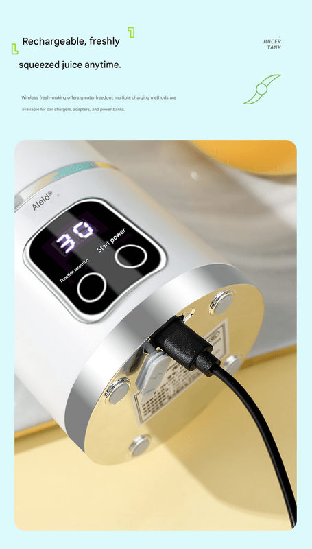 Green 7.4V Portable Blender Smoothie Maker 450ml Wireless Rechargeable Juicer Cup with 12 - Blade Stainless Steel Cutter, LED Digital Display, USB Charging Personal Blender for Travel Gym Office Home - RnR Galore