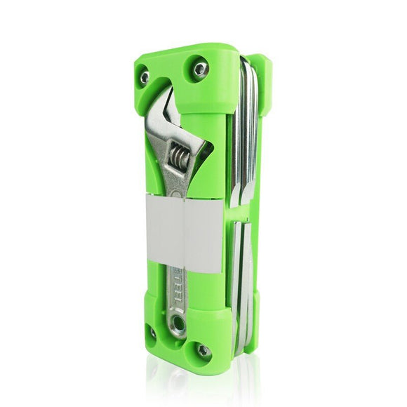 Green Compact 16 - in - 1 Bicycle & Motorcycle Repair Multi - Tool with Adjustable Wrench & Socket Set - RnR Galore