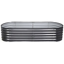 Green Fingers 3 Pcs Raised Garden Bed Kit Oval Galvanized Steel Planter Boxes 160x80x42cm, Heavy Duty Metal Elevated Garden Bed for Vegetables Flowers Herbs, with Safety Edging, Gloves & Pegs Included - RnR Galore