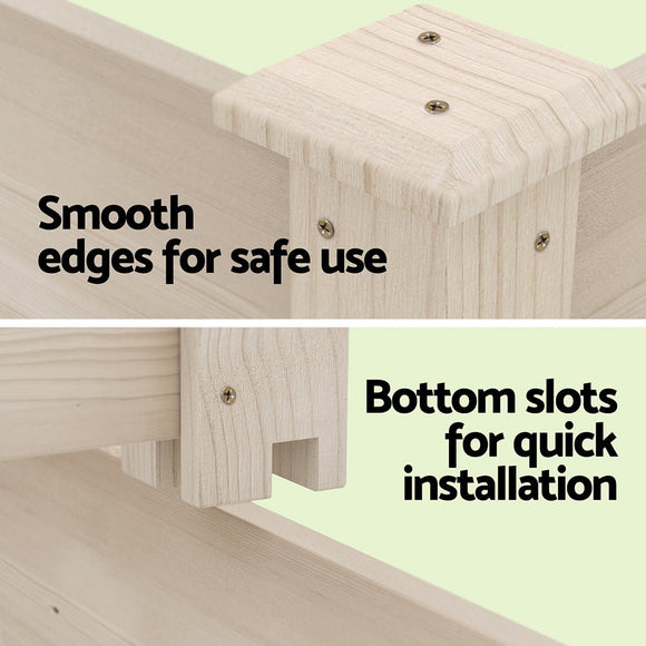 Green Fingers 3 - Tier Wooden Raised Garden Bed Elevated Ground Vegetable Planter Box - RnR Galore