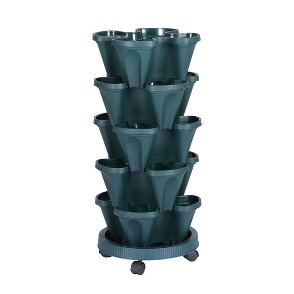 Green Fingers Garden Bed 5 Tier Vertical Garden Strawberry Stackable Planters Herbs Petunias - RnR Galore