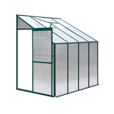 Green Fingers Greenhouse 2.52x1.27x2.13M Lean - to Aluminium Polycarbonate Green House Garden Shed - RnR Galore