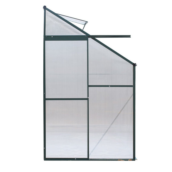 Green Fingers Greenhouse 2.52x1.27x2.13M Lean - to Aluminium Polycarbonate Green House Garden Shed - RnR Galore