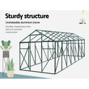 Green Fingers Greenhouse 4.43x2.44x2.15M Aluminium Polycarbonate Green House Garden Shed - RnR Galore