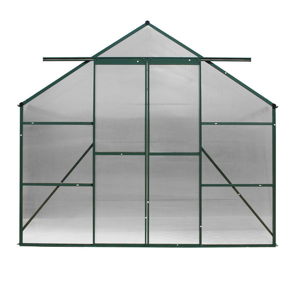 Green Fingers Greenhouse 5.1x2.44x2.1M Aluminium Polycarbonate Green House Garden Shed - RnR Galore