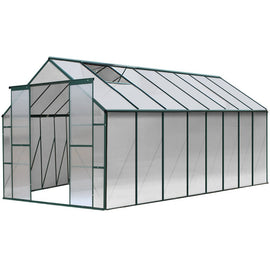Green Fingers Greenhouse 5.1x2.44x2.1M Aluminium Polycarbonate Green House Garden Shed - RnR Galore