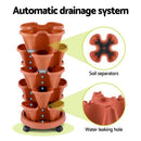 Green Fingers Raised Garden Bed 5 Tier Vertical Garden Brick Red Strawberry Stackable Planters Herbs Petunias - RnR Galore