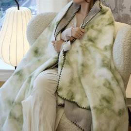 Green Luxury Mink Velvet Ink Print Blanket - High - Quality Warmth for Your Home(150*200cm) - RnR Galore