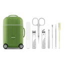 Green Mini Suitcase Manicure Set - 8 - Piece Portable Grooming & Nail Care Travel Kit - RnR Galore